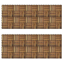 GOTOTOP Set di 20 piastrelle in legno di acacia per esterni, 30 x 30 x 2,4 cm, antiscivolo per terrazza, giardino, balcone