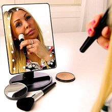 AJH Specchio cosmetico Illuminato 10X Controsoffitto ingranditore Specchio per Trucco cosmetico Specchio per Trucco da Viaggio Specchio per truc