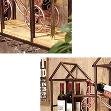 Leifeng Tower Classico Wine Rack Ferro battuto Telaio in Laminato di Legno, Nordic Vento Wall Hanging Forma Tre Casa Creativa Wine Rack Domestica Wine Rack Rack (Color : Black)