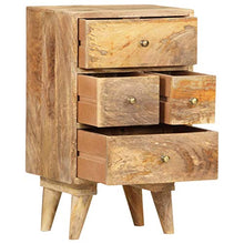 SKM Comodino 36x30x60 cm in Legno Massello di Mango