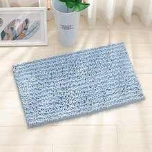 Tappetino da bagno Tappetino per capelli lunghi felpati spessi e fini indossabili per soggiorno per la cucina(Light blue)