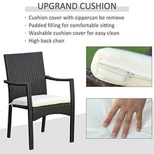 Set Tavolo con 4 Sedie da Giardino in Rattan Nero