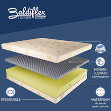 Baldiflex Emporio Materasso Memory Piazza e Mezza, Super Dream, 7 cm Memory, H 27 cm, Sfoderabile Aloe 3D, Misura 120x190x27cm
