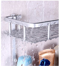 Space aluminum Shower Caddy with Super Strong Suction Cups,Rustproof Bathroom Caddy Wall Shelves Kitchen Storage Basket Holder
