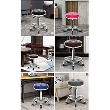 Sgabello Girevole A 360° con Ruote, Comodo Sgabello da Bar Lavoro, Ufficio, Bellezza, Altezza Regolabile 464 Cm - 61 Cm,Cyan