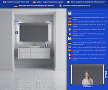 FORAM Personalizza Controluce LED Specchio - su Misura - con Interruttore e Accessori Caldo - Freddo Bianco L02