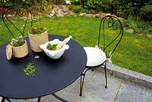 vorghini Tavolo Tondo da Giardino Ø90 cm in Ferro Baveno Nero