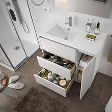 Salgar Arenys Set Mobile da Bagno, Truciolato, Bianco Lucido, Extra Grande