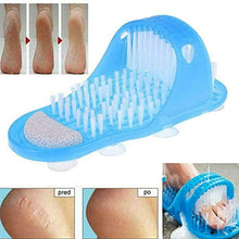 Di sicurezza a Pedale Doccia Scrubber Cleaner Massager Spa Esfoliante Rondella di Lavaggio Pantofola (blue)