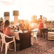 Relaxdays Pieghevole da Giardino, Aspetto Legno, Tavolo Rettangolare Balcone, Plastica, 75x77,5x48,5 cm, Marrone