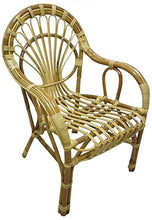 SF SAVINO FILIPPO Poltrona Sedia Sole in Vimini bambù Rattan Naturale con Cuscino per casa Salotto