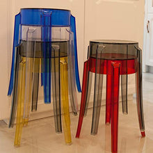 HLQW Sgabello circolare in plastica trasparente ispessimento cristallo acrilico sedia per la casa moda creativo alto sgabello bar (colore: trasparente)