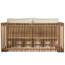 Divano lounge Loppio a 2 posti, in legno di teak massiccio, con cuscini