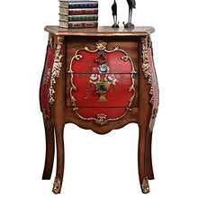 BJLWTQ Comodini in Legno massello Laterale gavoni Laterali armadi Dipinto a Mano Intagliato Tavolo Mini Camera da Fine Mediterranean Table Style Divano Fianco del Mobile d'angolo Comodino