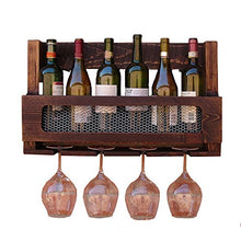 JCSW Portabottiglie da Parete in Legno con Supporto in Vetro, portabottiglie Multifunzione, THV005VHT