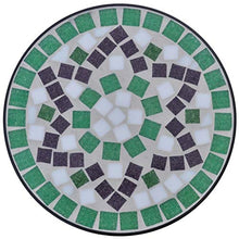 Oushome Tavolino Piante Modello Mosaico Verde e Bianco