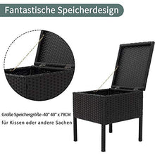 Moimhear Set di mobili da giardino in polyrattan, set da 2 persone, 1 tavolo e 2 poltrone, resistente alle intemperie, per giardino, balcone e terrazza