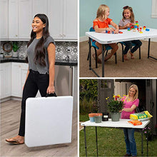 Lifetime Tavolo Rettangolare a Persone, 1,2 x 0,6 m (122 x 61 cm) con 3 Altezze Regolabili da 22/29/36 Pollici (56/74/91 cm), white, plastica