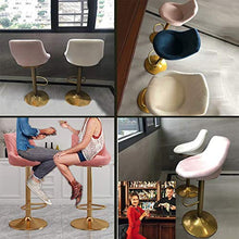 Sgabelli da Bar Sedia Sgabelli da bar, colazione pranzo Sgabelli Con Chrome poggiapiedi e base, a 360 ° Ascensore girevole meccanica con la parte posteriore flanella Bar Stool, gamba d'oro sgabello da