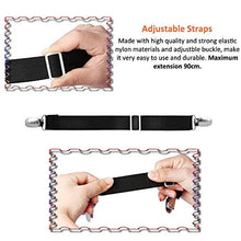 Joseche - Bretelle Elasticizzate Regolabili per Angoli Lenzuola, coprimaterassi, Letto o Divano, 4 Pezzi, Colore: Nero Black [4PCS]