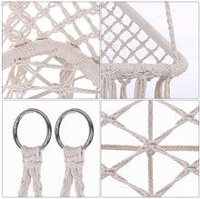 Sedia pensile Sedia a Battente Amaca, Appeso Biancheria di Cotone Macrame Swing, Square Sedie a Sospensione comode per Interni/Esterni/Casa/Patio/Metallica