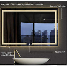 HL Specchio da bagno illuminato intelligente LED deappannamento interruttore touch 60 * 80cm-Bianco