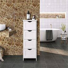 Flyelf Armadietto del Bagno,Mobiletto del Bagno Mobili da Camera da Letto con 4 Cassetti 30 * 30 * 82cm