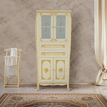 Shop Chic Colonna Bagno barocca con Maniglie Dorate e Decorazioni in Foglia Oro