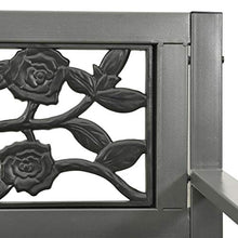 FAMIROSA Panchina da Giardino 125 cm in Acciaio Grigia-2038