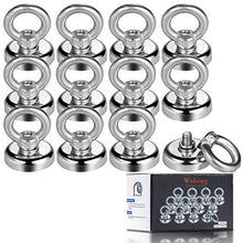 Ganci Magnetici, Wukong 25mm Magnete Neodimio Ganci, Per Casa, Cucina, Posto Di Lavoro, Ufficio, Garage, Capannone, Palestra, Armadietti e Molto Altro-12 Pezzi