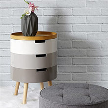 HOME DECO Factory Comodino, Polyester, Grigio, 38 x 55 x 38 cm