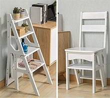 Sgabello Multifunzionale, Sgabello Portatile, Sgabello Pieghevole Multifunzionale in Legno massello, Sedia scaletta a Quattro gradini Bambini Esterni, Interni