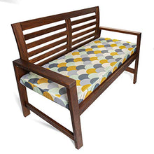 Celina Digby® - Cuscino impermeabile per panca da giardino a 3 posti, con imbottitura in morbida schiuma (144 x 54 x 6 cm) Scandi Hills geometrica