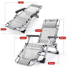 Hfyg Lettino Prendisole Sedia Gravity Zero Sedia Sdraio Pieghevole Sedia da Campeggio Portatile reclinabile Sedia da Giardino Supporto 200kg Chaise Longue (Color : Light Gray)