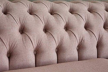 JVmoebel Chesterfield, divano a 3 posti, in pelle, colore rosa