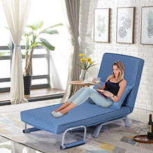 DREAMADE 2 in 1 Divano Letto Multifunzionale Poltrona Letto con Schienale Inclinabile (Blu)