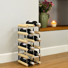 Rastrelliera portabottiglie di vino - per 15 bottiglie - completamente assemblata - legno chiaro