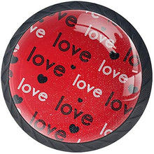 Nero Bianco Amore Cuore Rosso Pomelli per Porta Set di 4 Pomelli per Mobili Manopole per Cassetti Cucina Armadio Vetro