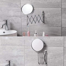 BJH Specchi per Il Trucco Montaggio a Parete, Specchio ingranditore per Bagno su Due Lati, Girevole a 360 Gradi, 8 Pollici, Cromato