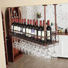 Rastrelliere per bicchieri da vino Portacarico da vino in metallo rustico Portabicchieri da soffitto, Altezza regolabile, Appeso Portabicchieri per vino, Porta stoccaggio in vetro da vino, Supporto pe
