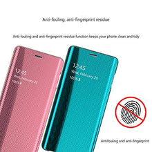 CrazyLemon custodia per Samsung Galaxy S7 Edge, custodia protettiva sottile e leggera con specchio visibile in pelle PU + custodia ibrida antiurto per PC in microfibra - Argento