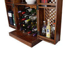 Fab Furnish Sheesham - Mobile da bar compatto per vino e liquori, colore: marrone