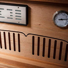 TYUIOO Desktop Cigar Humidor, Cedar & Leather Cigar Box di stoccaggio Bene Seal Design con Vassoio e divisore Regolabile, Vetro igrometro e umidificatore Rettangolo, Tiene 80-100 Sigari