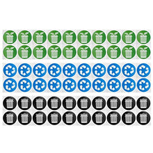 Conkergo 60PCS / Set Collezione Circolare Garbage Identificazione Ricicli Decalcomania Dollbin Sticker