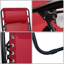 Arcoiris Lettino pieghevole arcobaleno, sedie a dondolo da giardino per esterno con imbottitura per la testa regolabile, ergonomico, 165x65x110 cm (Pack 2, Rojo)