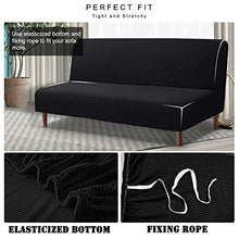 TOPOWN Copridivano Clic Clac 3 Posti,Foera per Cuscino Elastica per Divano Letto Pieghevole Senza braccioli Nero