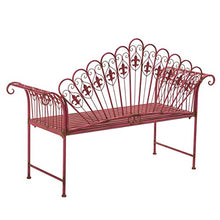 Garden Bench - Panca a 2 posti - Vintage Look - Ferro - Rosa Acceso