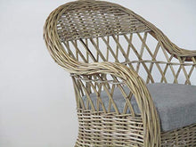 fantasie d oriente Poltrona in Vimini Naturale Intreccio in Rattan Traforata con Cuscino Salotto