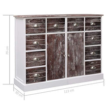 Festnight Credenza con 10 Cassetti in Legno Marrone 113x30x79 cm
