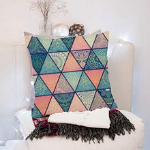 Socoz Federa Cuscino Marrone,Poliestere Modello Mandala Namaste Marrone Scuro Blu Verde Federe